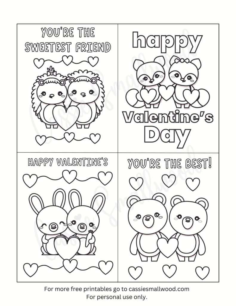 93 cutest printable valentine's day cards to color - cassie smallwood